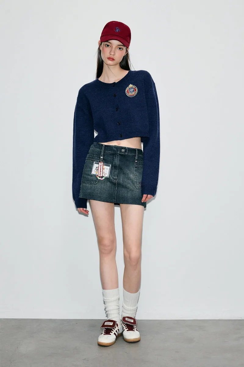 Preppy Cropped Wool Cardigan
