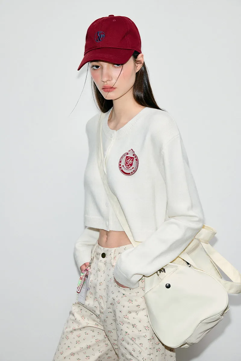 Preppy Cropped Wool Cardigan
