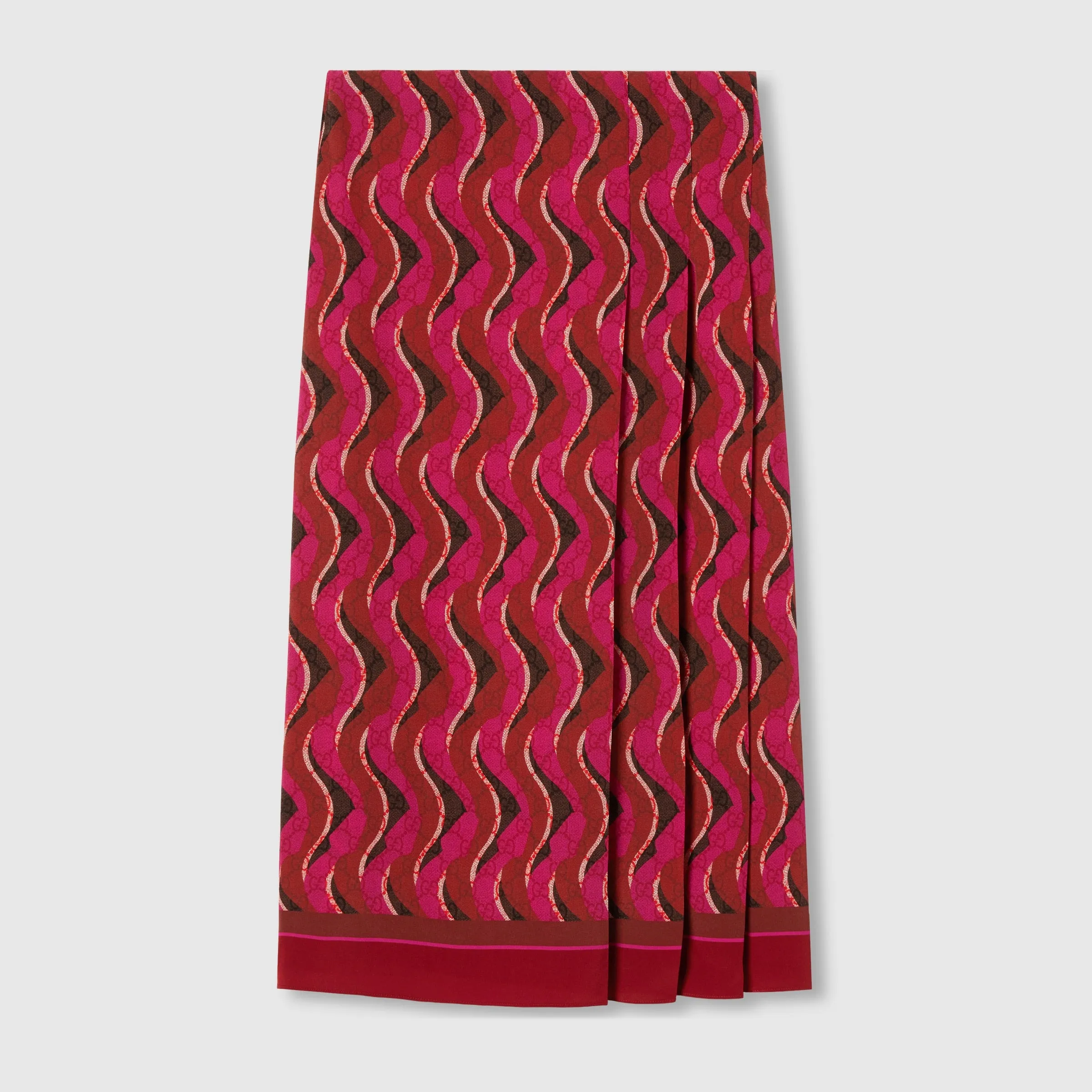 Printed Silk Pleated Skirt