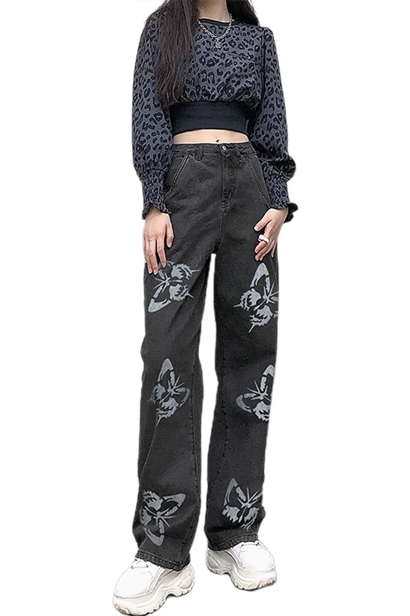 PT3095 Butterfly Denim Jeans Pant