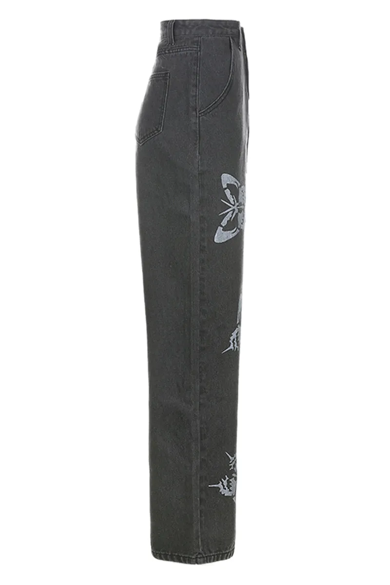 PT3095 Butterfly Denim Jeans Pant