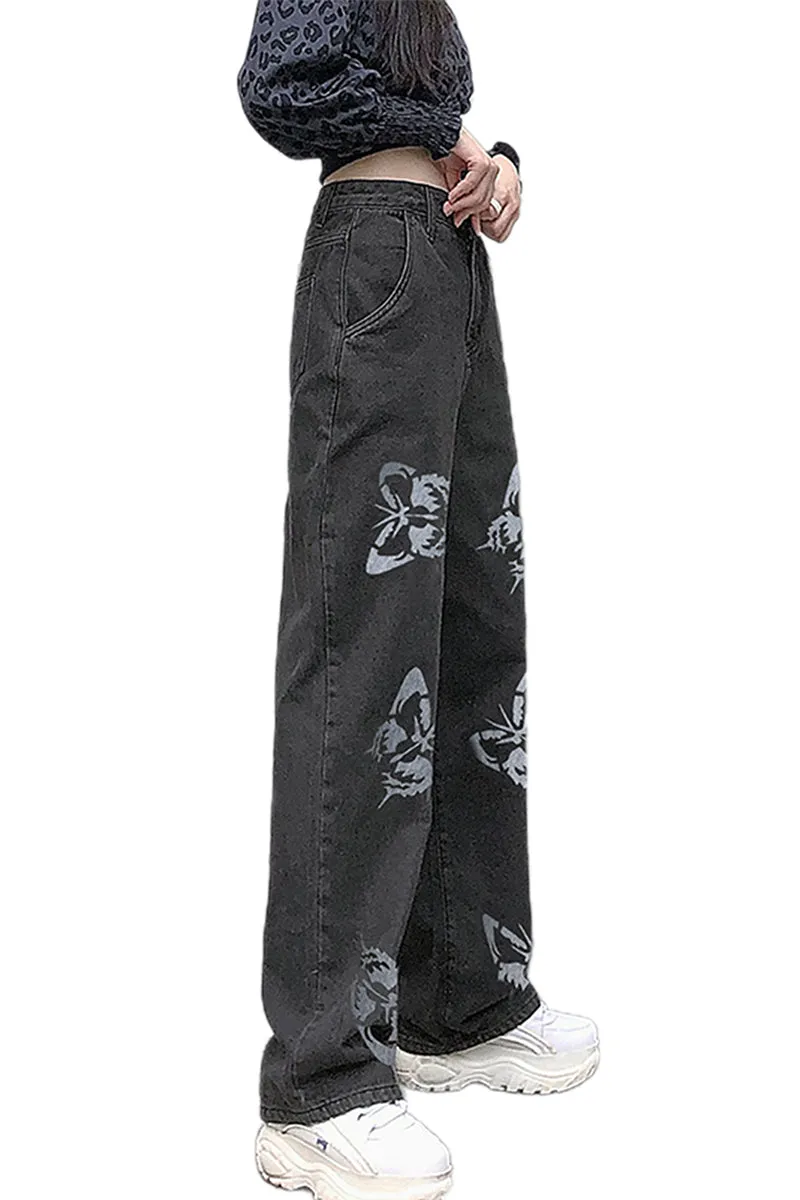PT3095 Butterfly Denim Jeans Pant