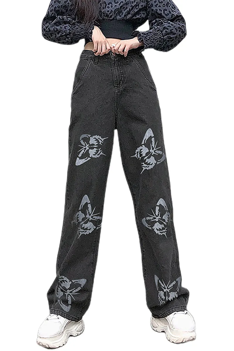 PT3095 Butterfly Denim Jeans Pant