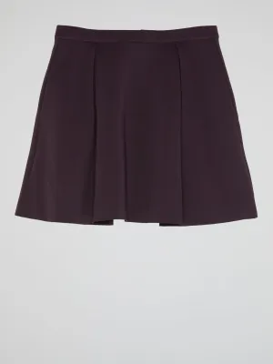 Purple Pleated Mini Skirt