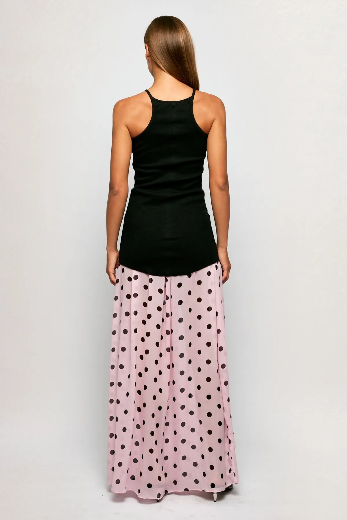 Racer Back Singlet | Sheer Pleated Maxi