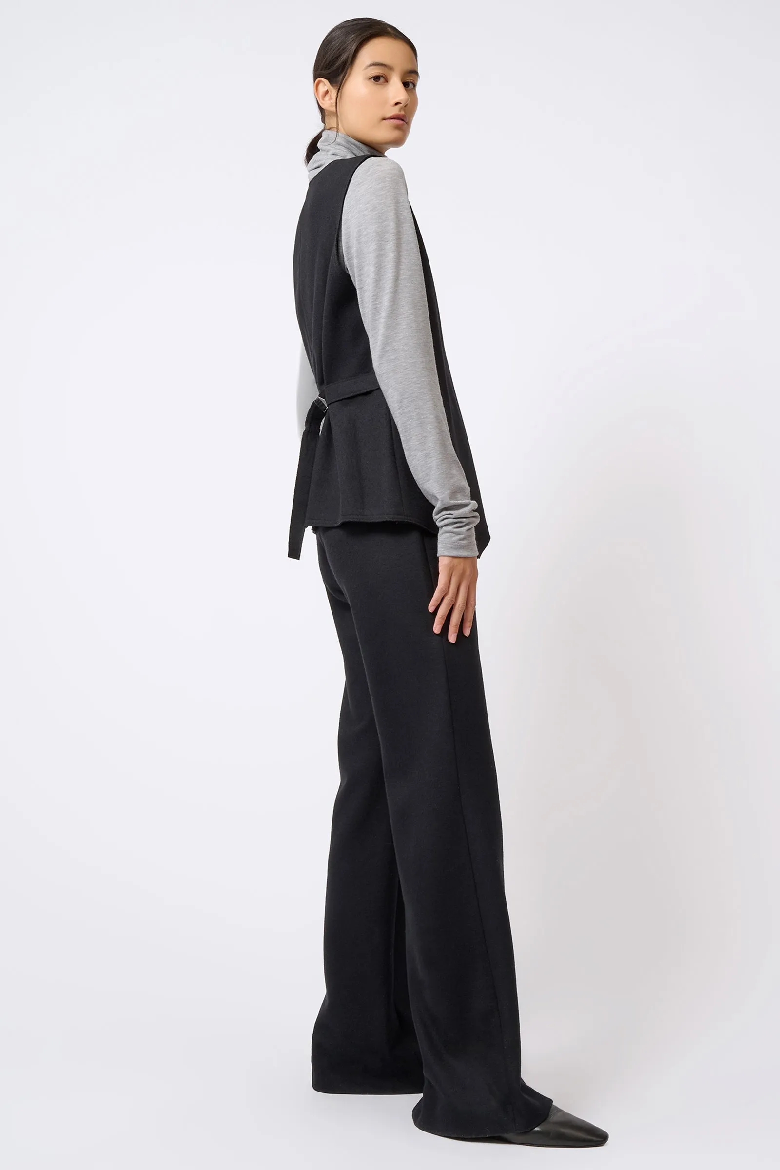 Raw Edge Vest - Black