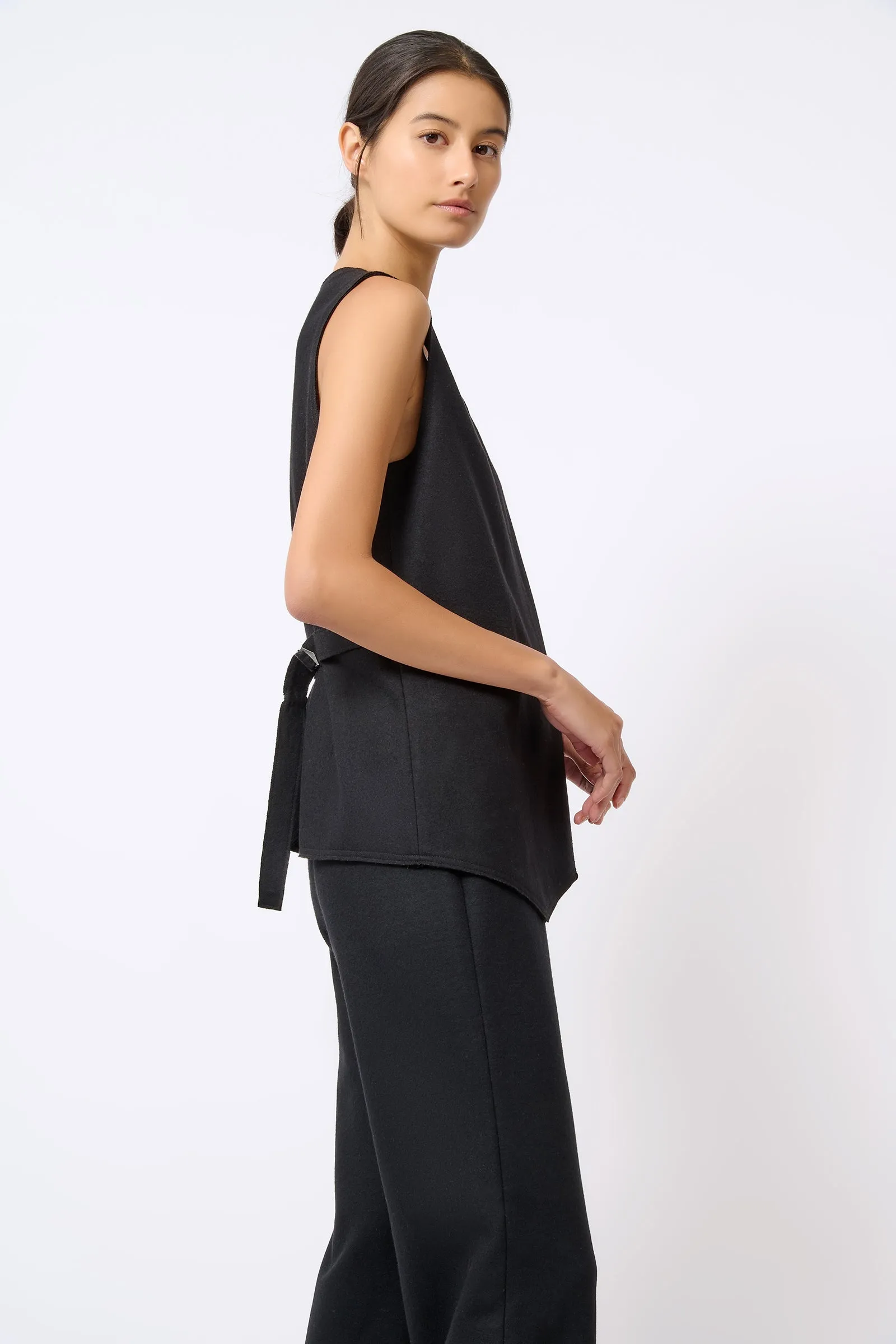 Raw Edge Vest - Black