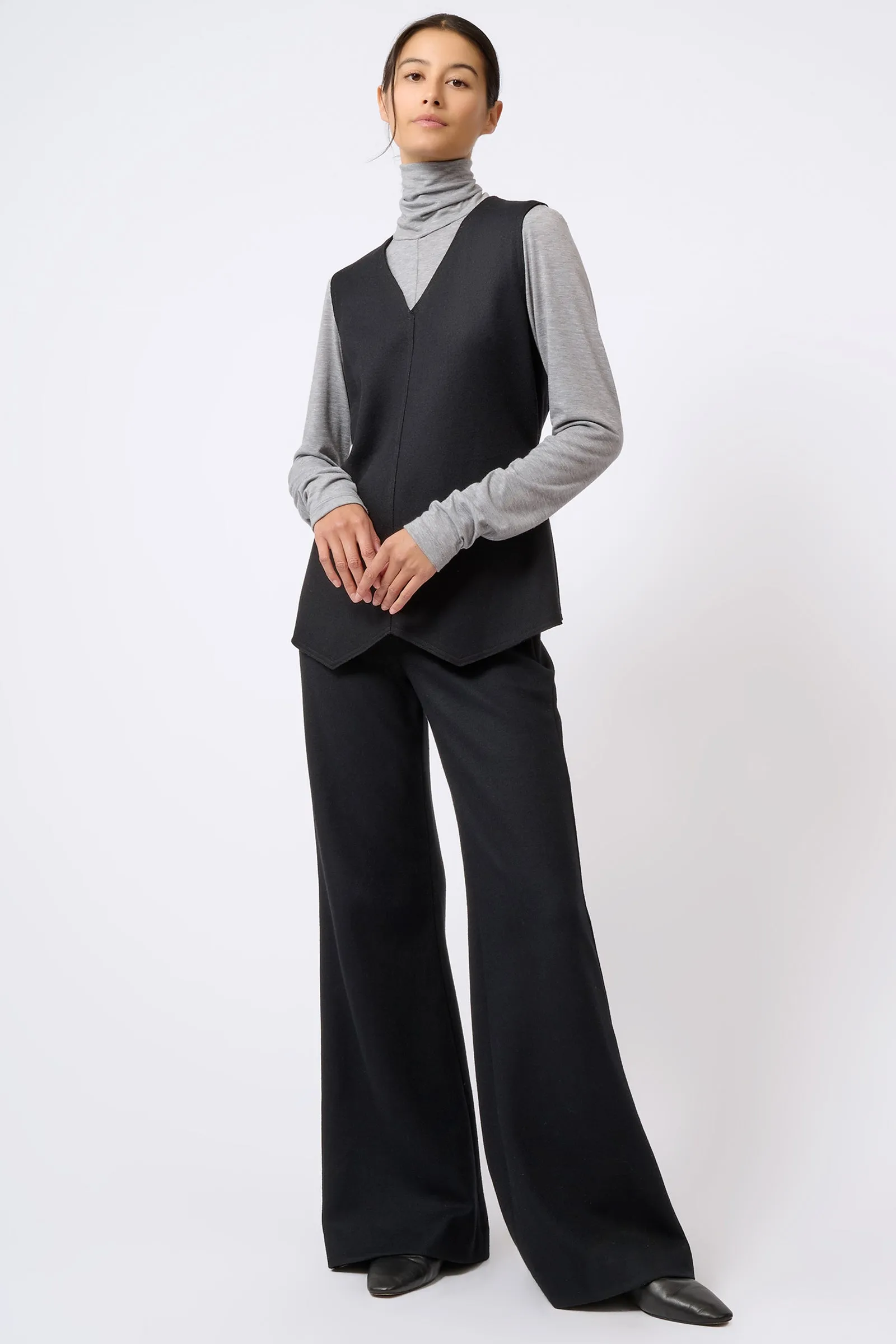 Raw Edge Vest - Black