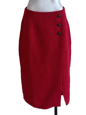 Red Tweed Skirt LB