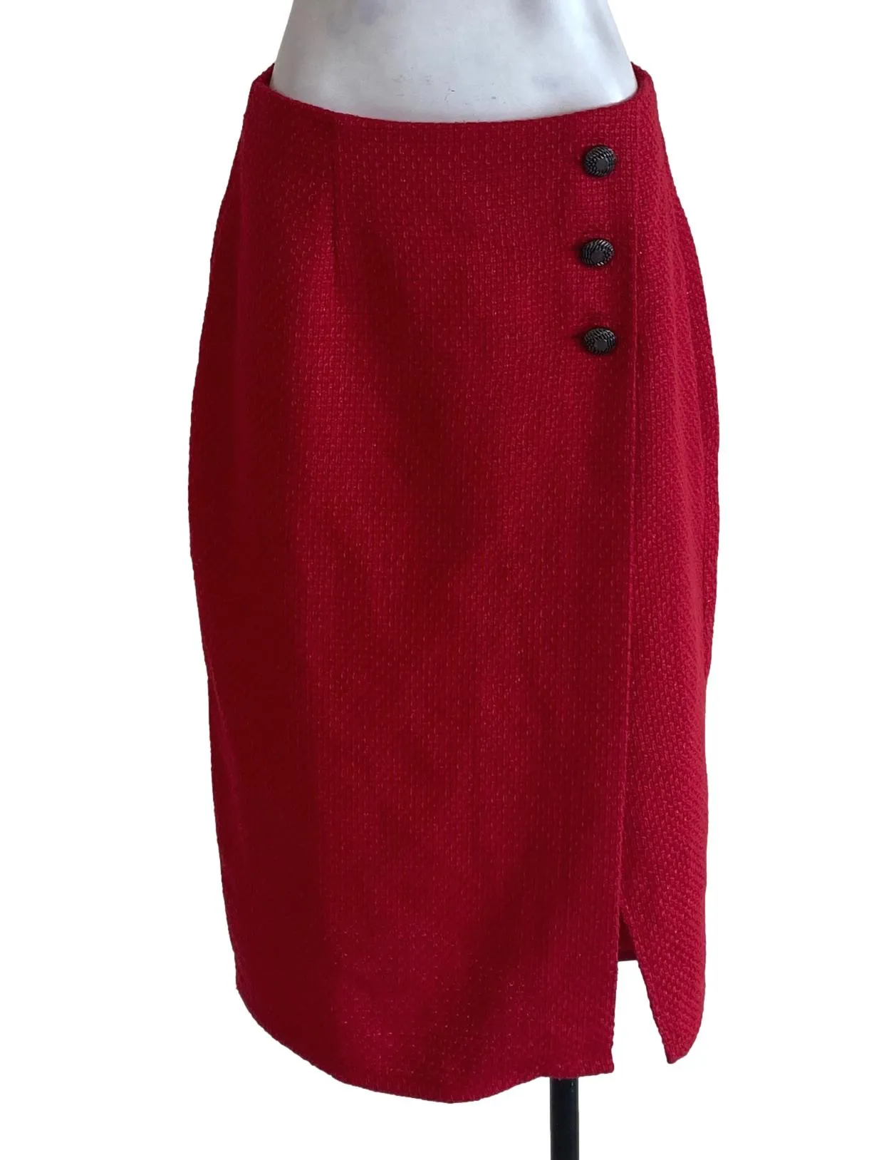 Red Tweed Skirt LB