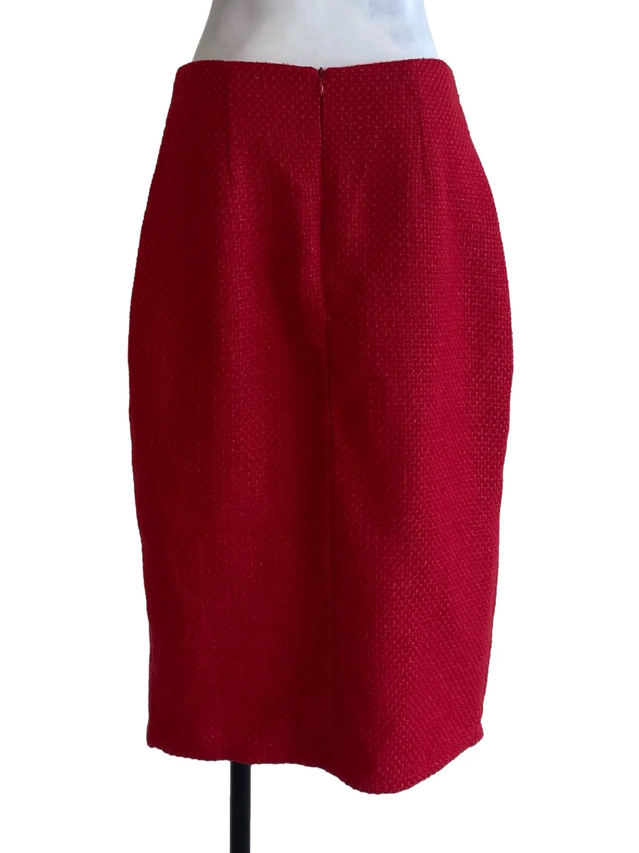 Red Tweed Skirt LB