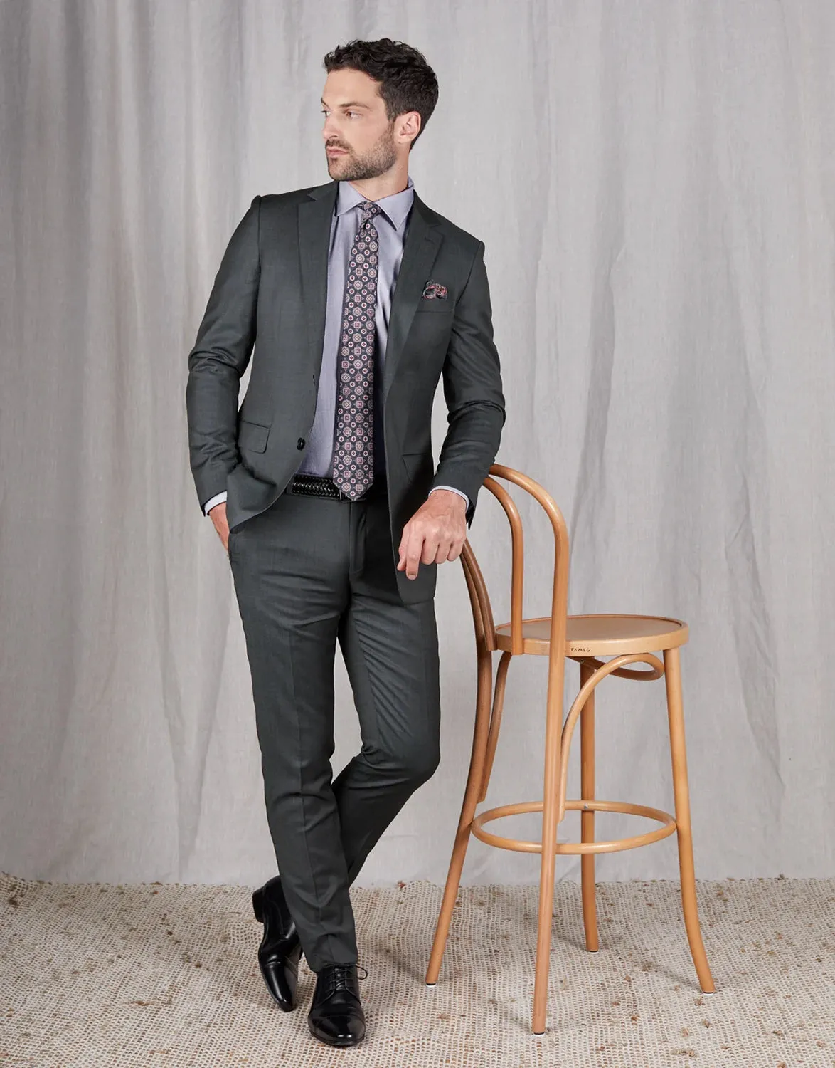 REMBRANDT 100% REDA WOOL LOTUS SUIT TROUSER AV9679TLOTU