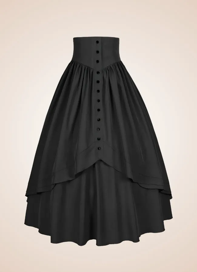 Retro High Waist Steampunk Skirt