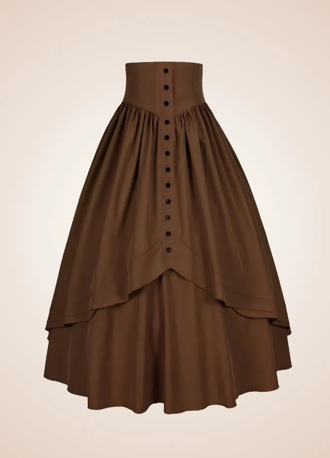 Retro High Waist Steampunk Skirt