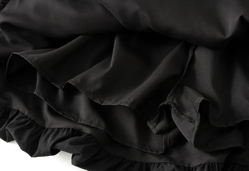 Retro Puffy Pleated Bud Casual Bubble Short Skirt
