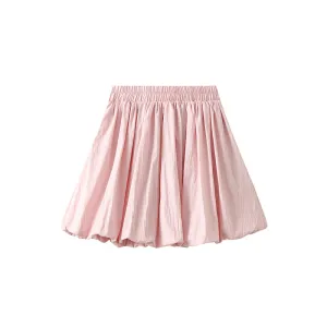 Retro Puffy Pleated Bud Casual Bubble Short Skirt