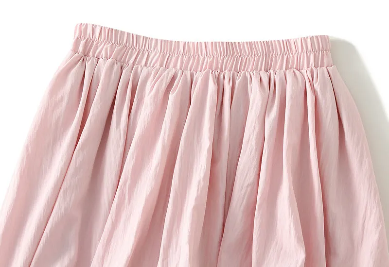 Retro Puffy Pleated Bud Casual Bubble Short Skirt