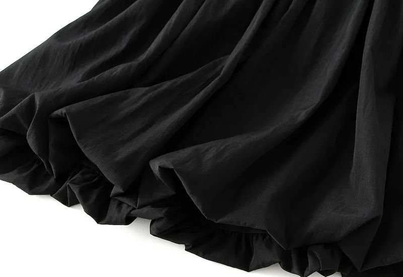 Retro Puffy Pleated Bud Casual Bubble Short Skirt