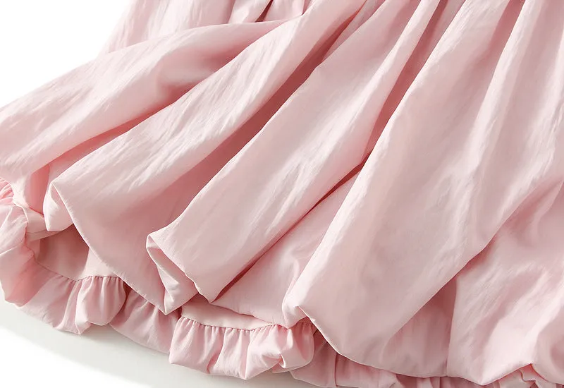 Retro Puffy Pleated Bud Casual Bubble Short Skirt
