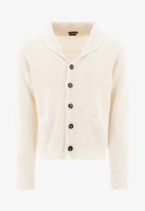 Ribbed Buttoned Cardigan