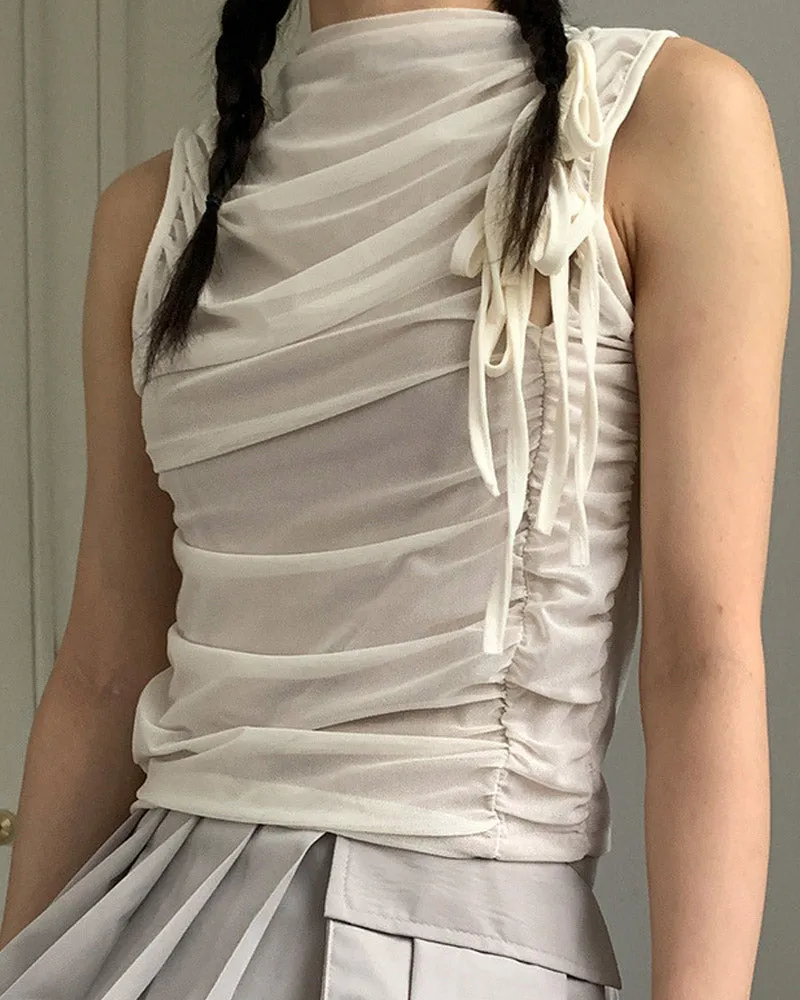 Ribbon Festival Mesh Tank Top