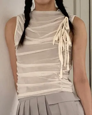 Ribbon Festival Mesh Tank Top