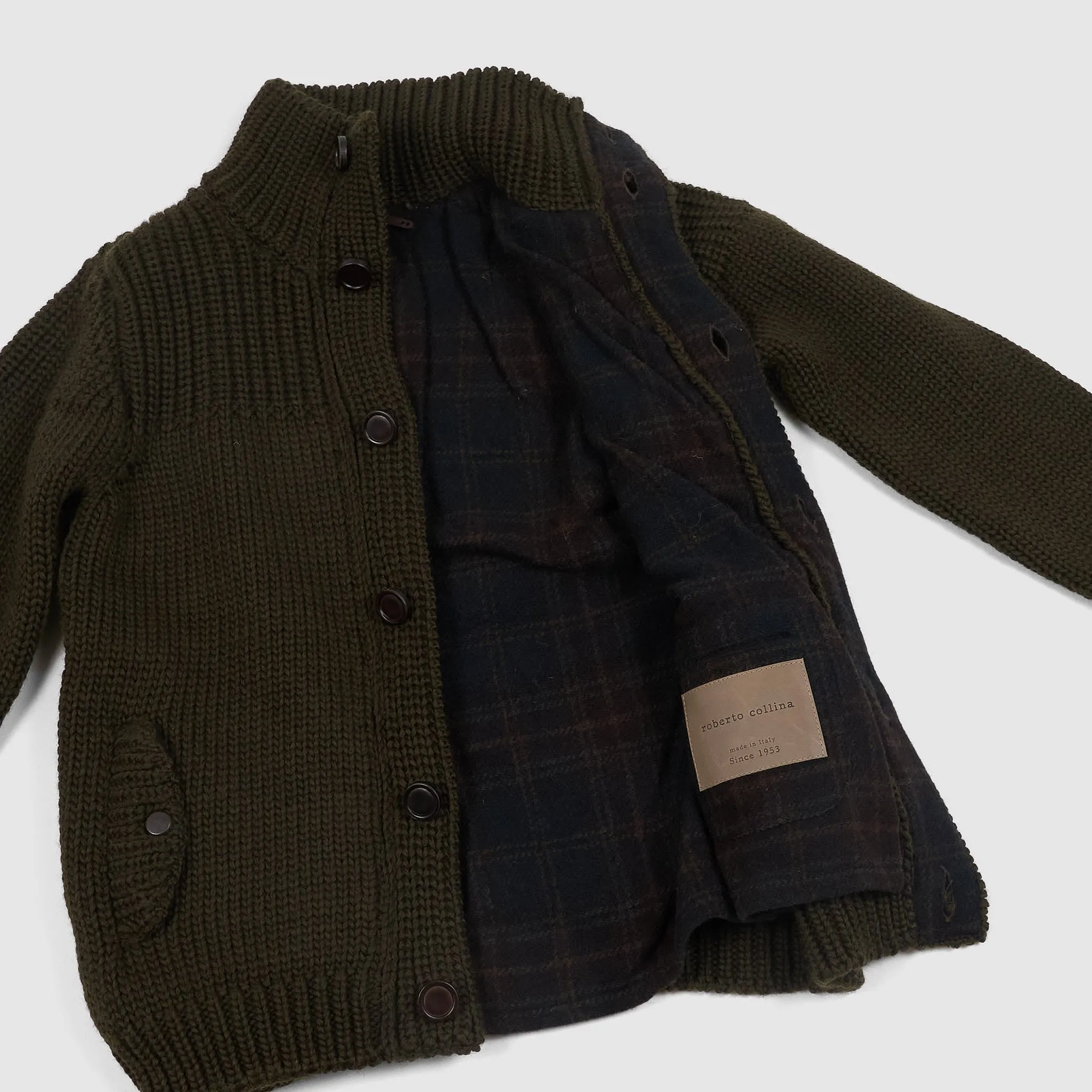 Roberto Collina Heavy Knit Wool Cardigan