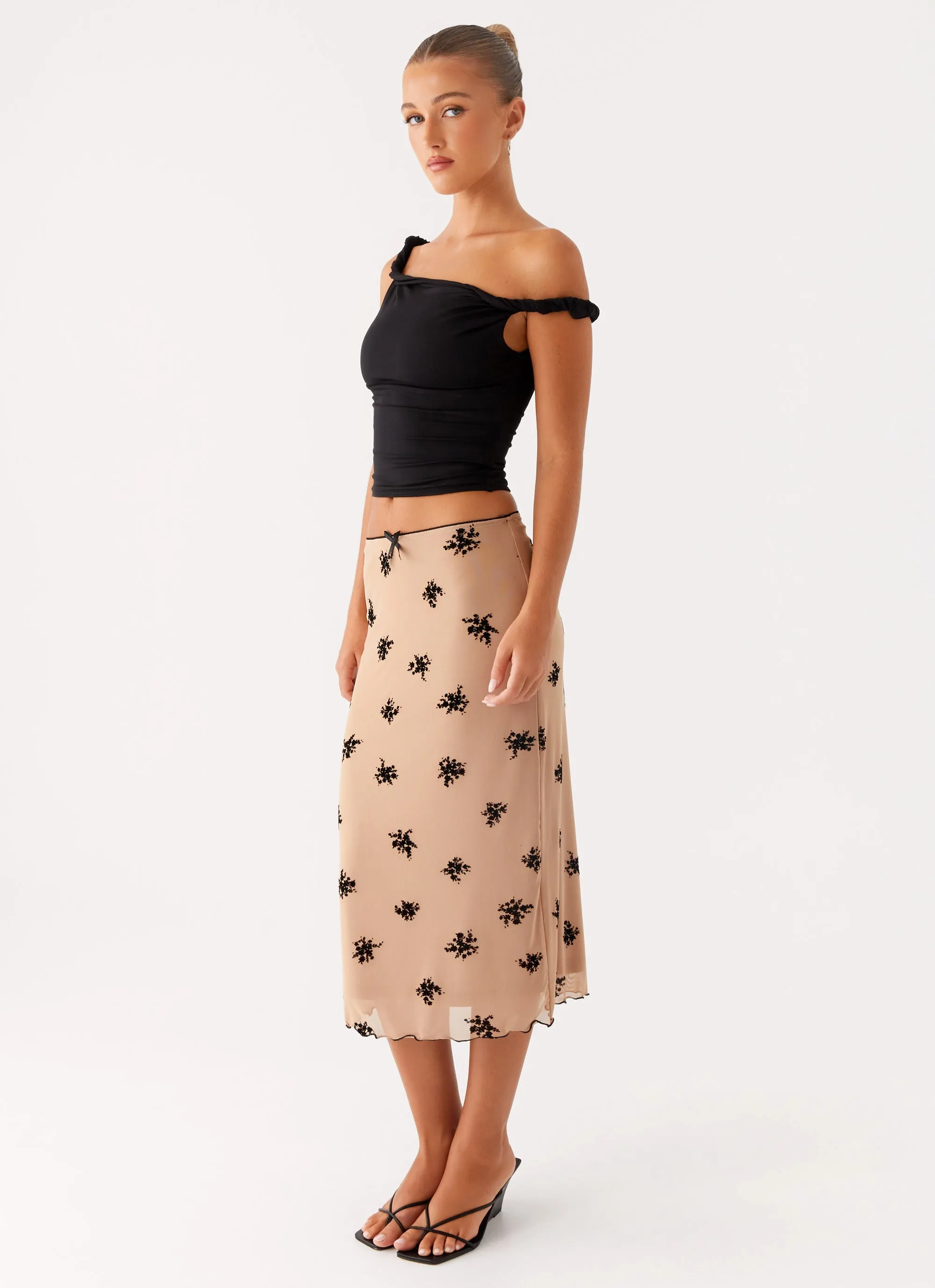Rocca Midi Skirt - Nude