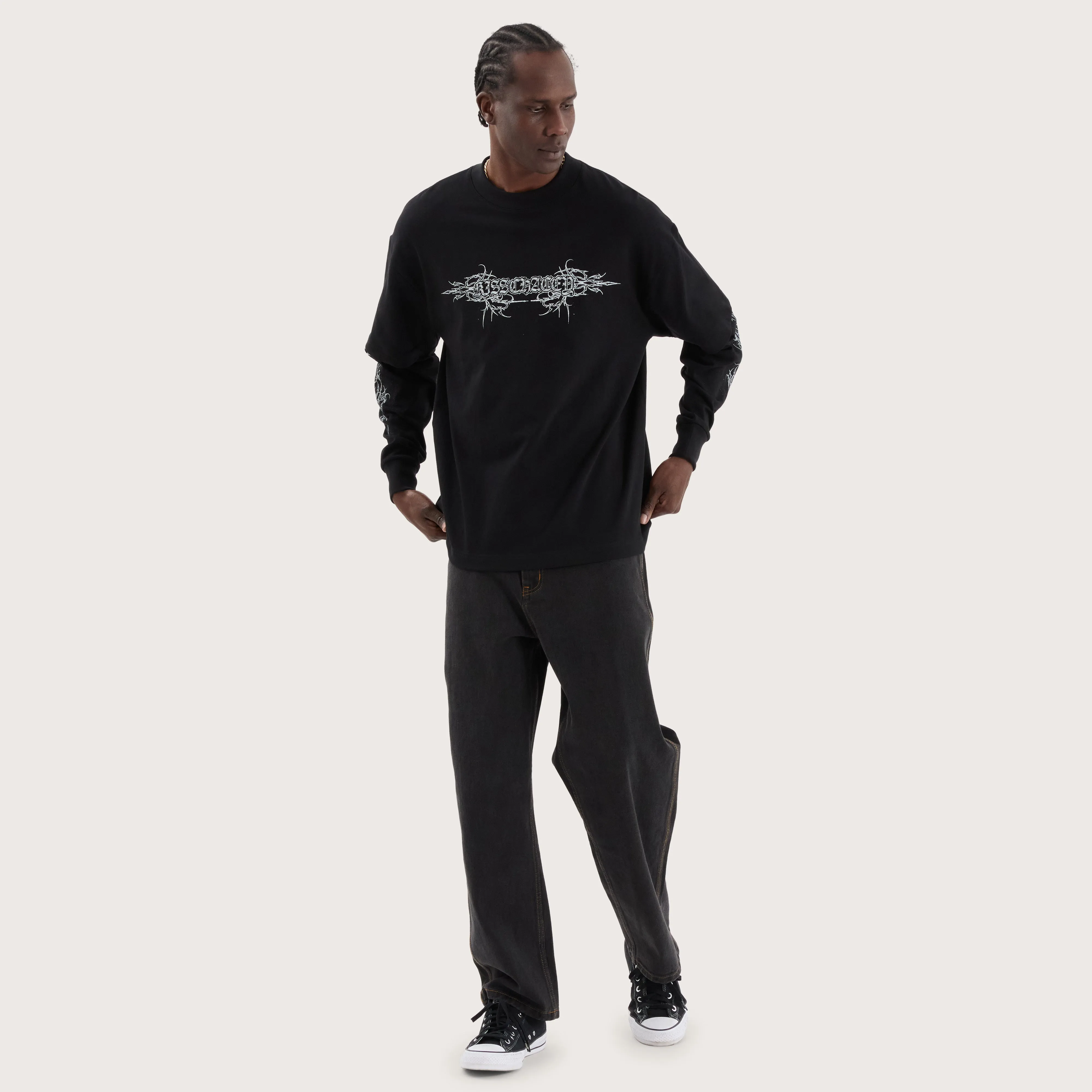 Roots Layered Longsleeve Tee Jet Black