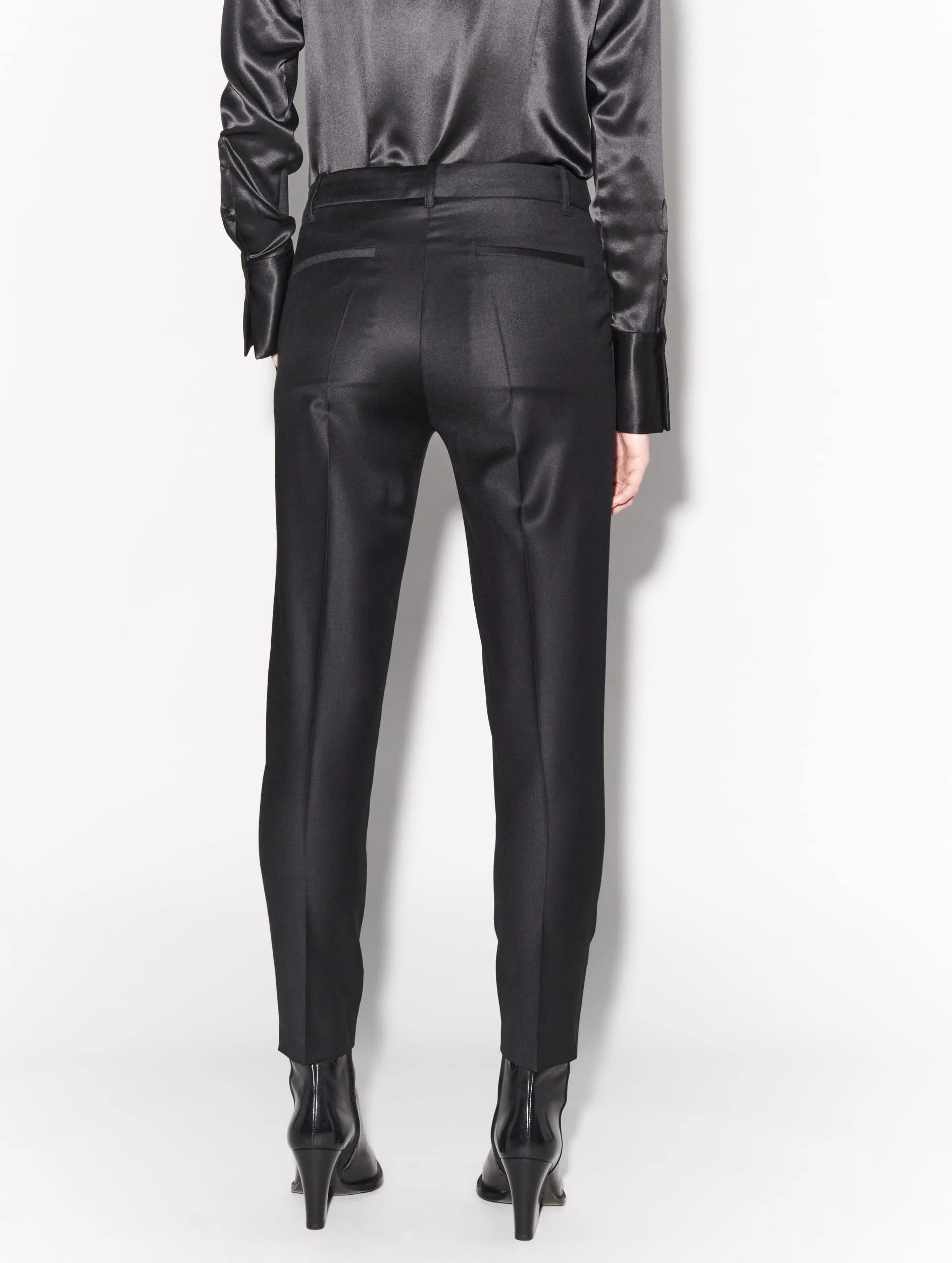 Roxy black cashmere wool suit trousers