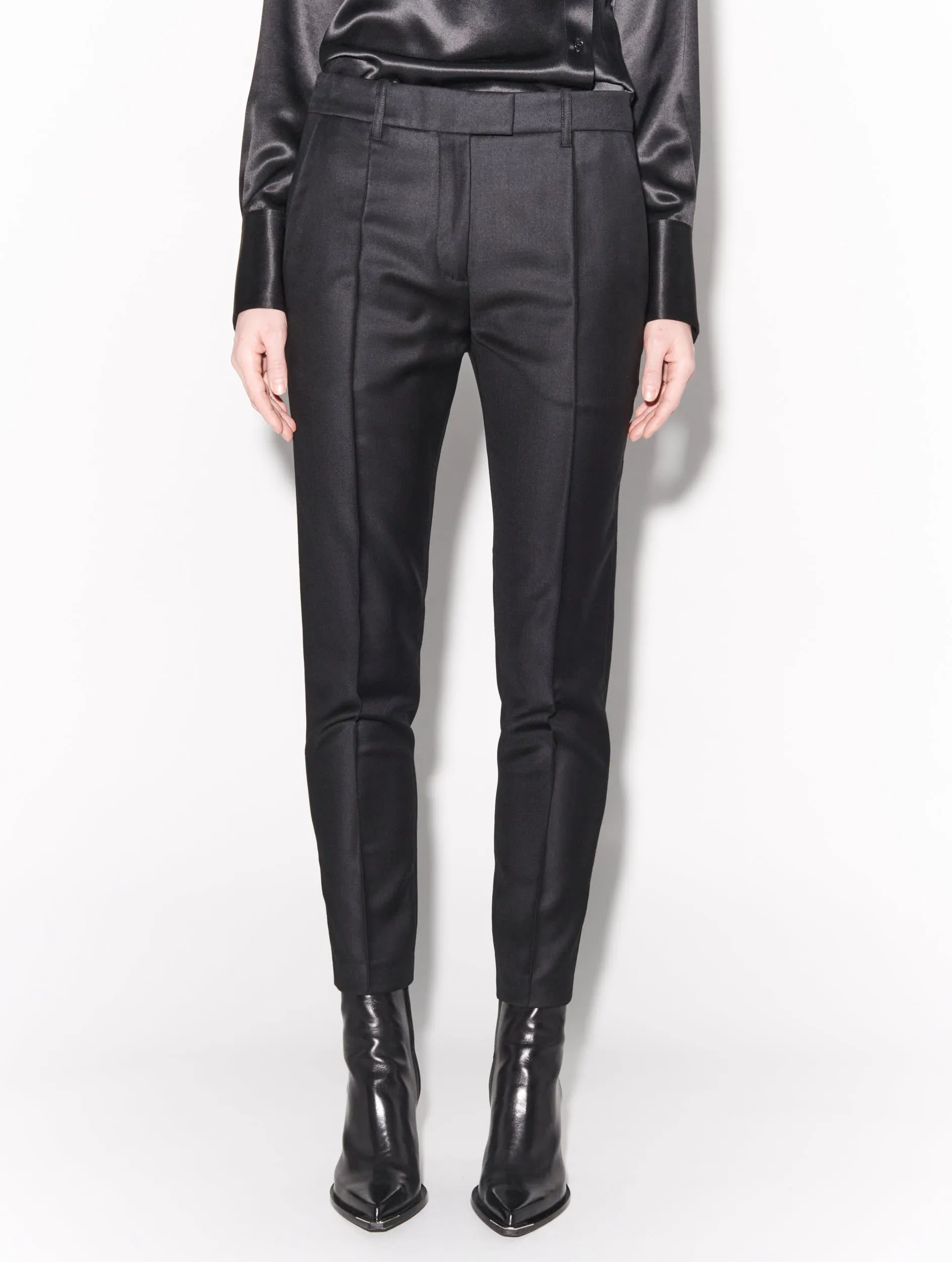 Roxy black cashmere wool suit trousers