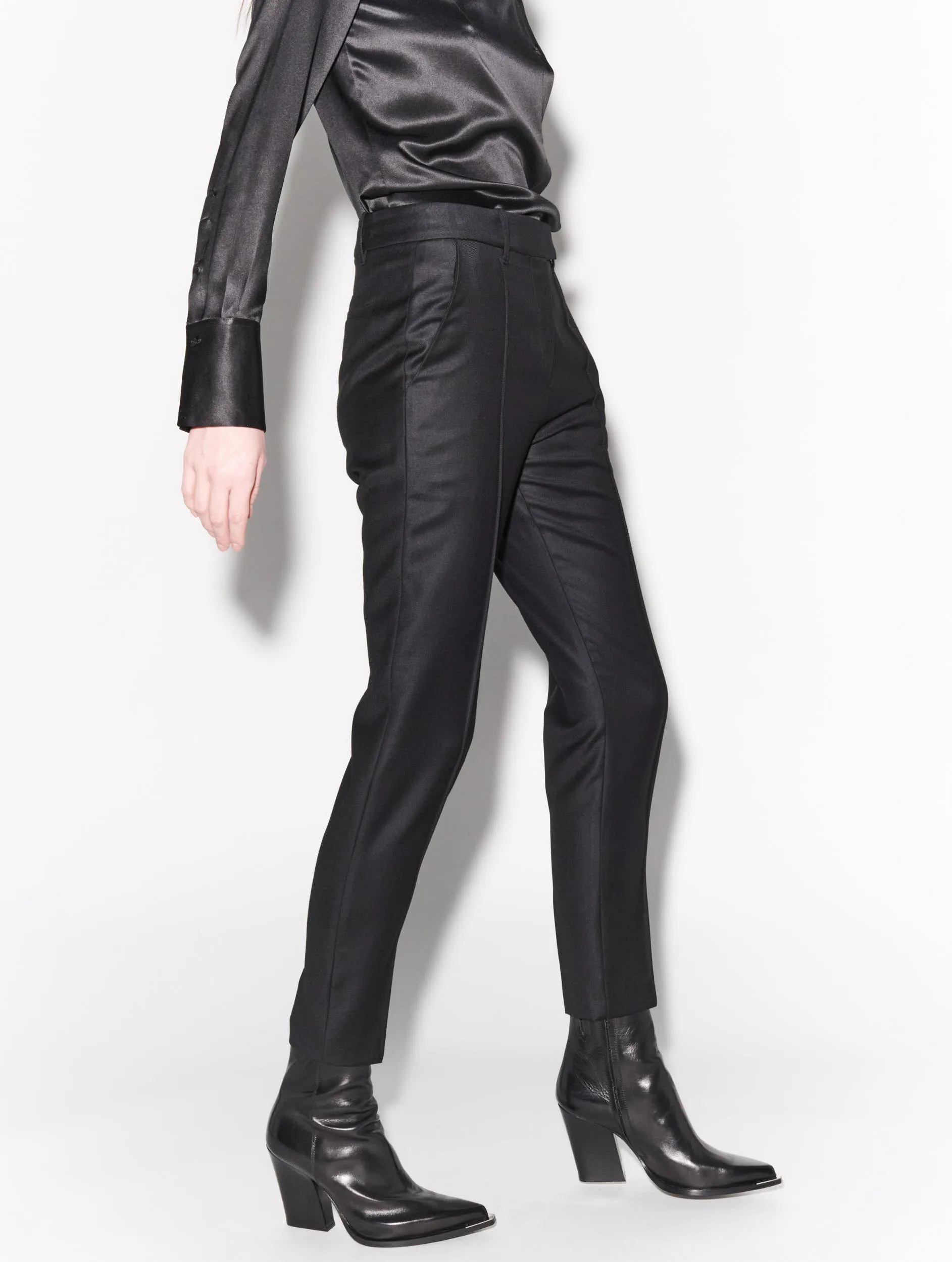 Roxy black cashmere wool suit trousers