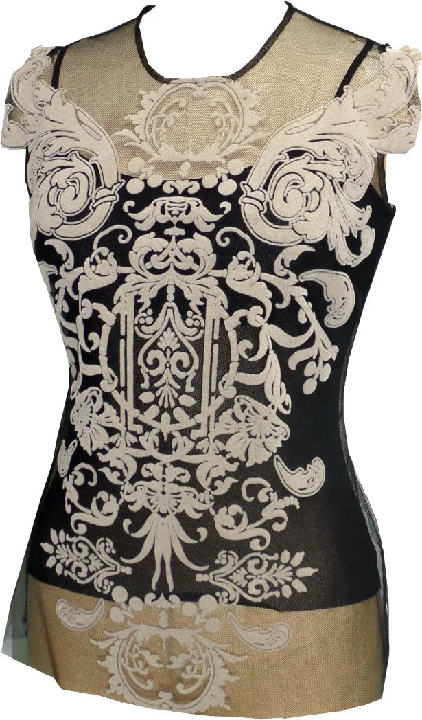 Royal Burnout Shell Top w/ Camisole