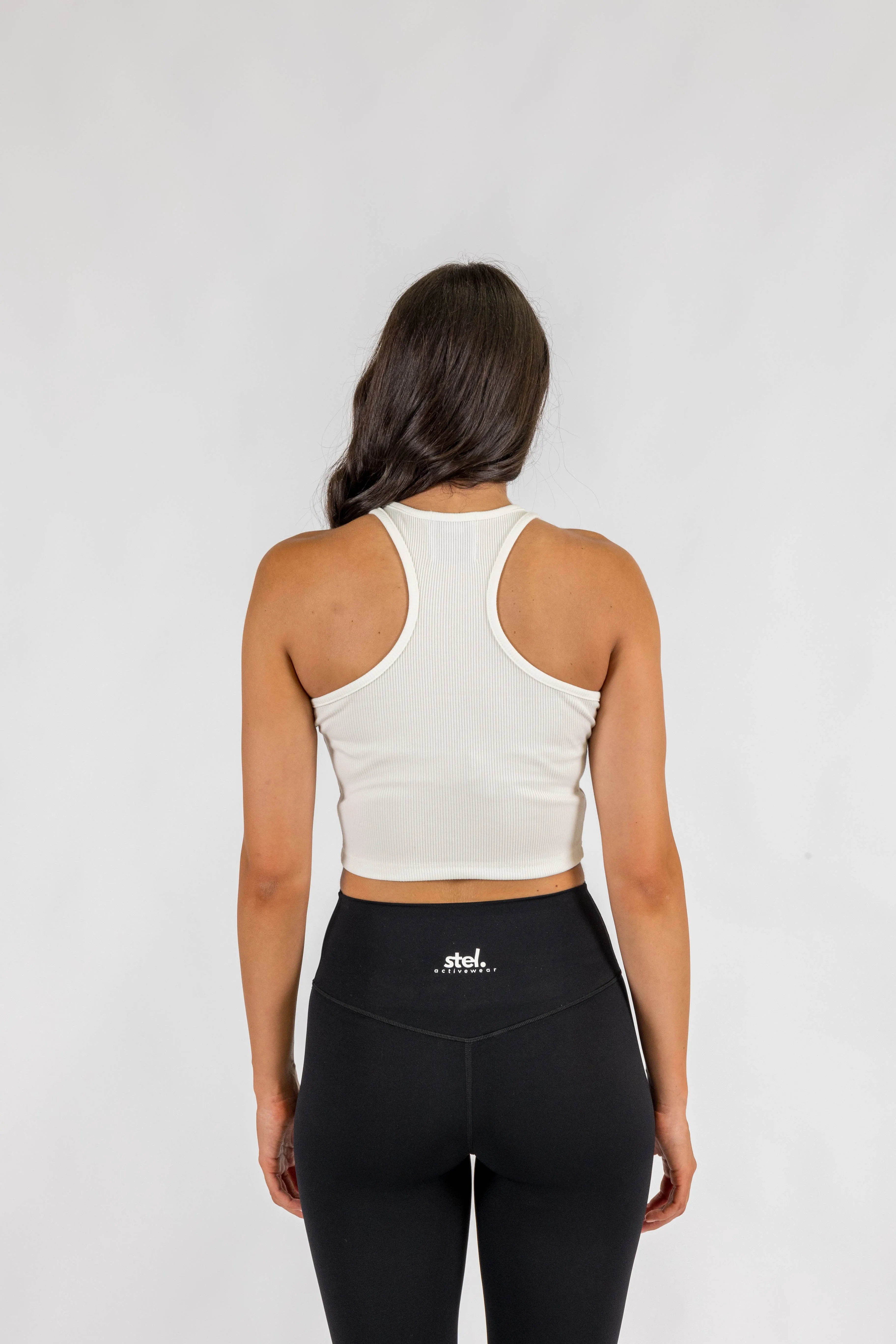 Ruby Ribbed White Tank