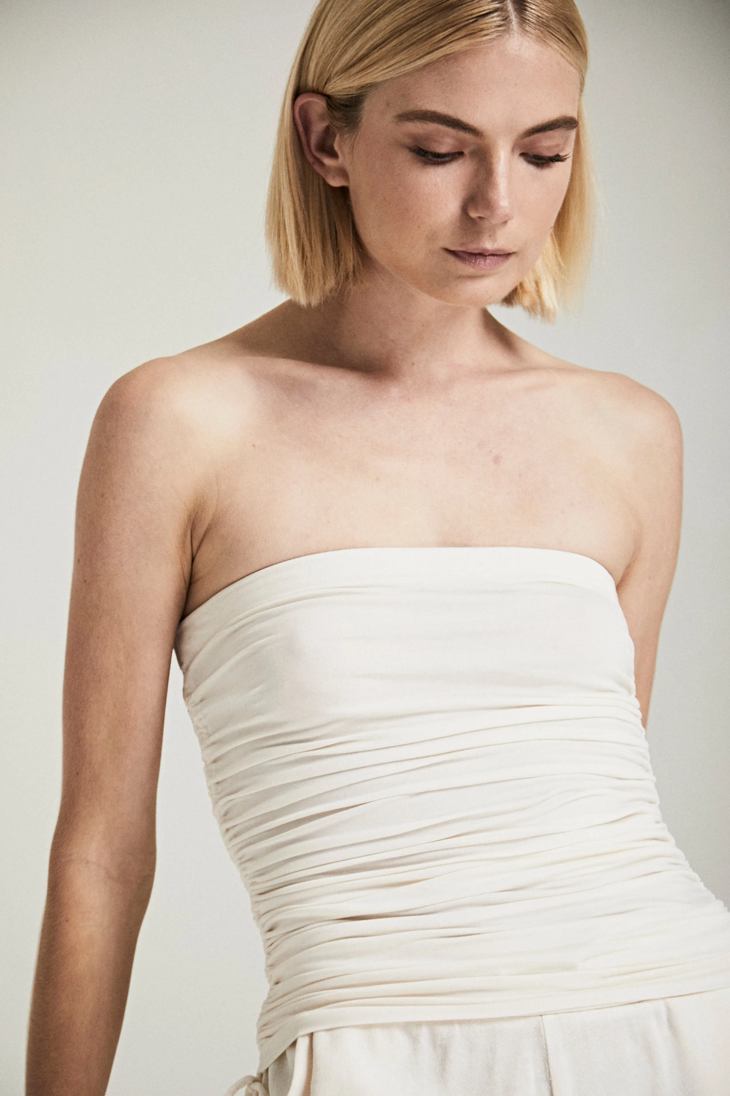 Ruched Strapless Top