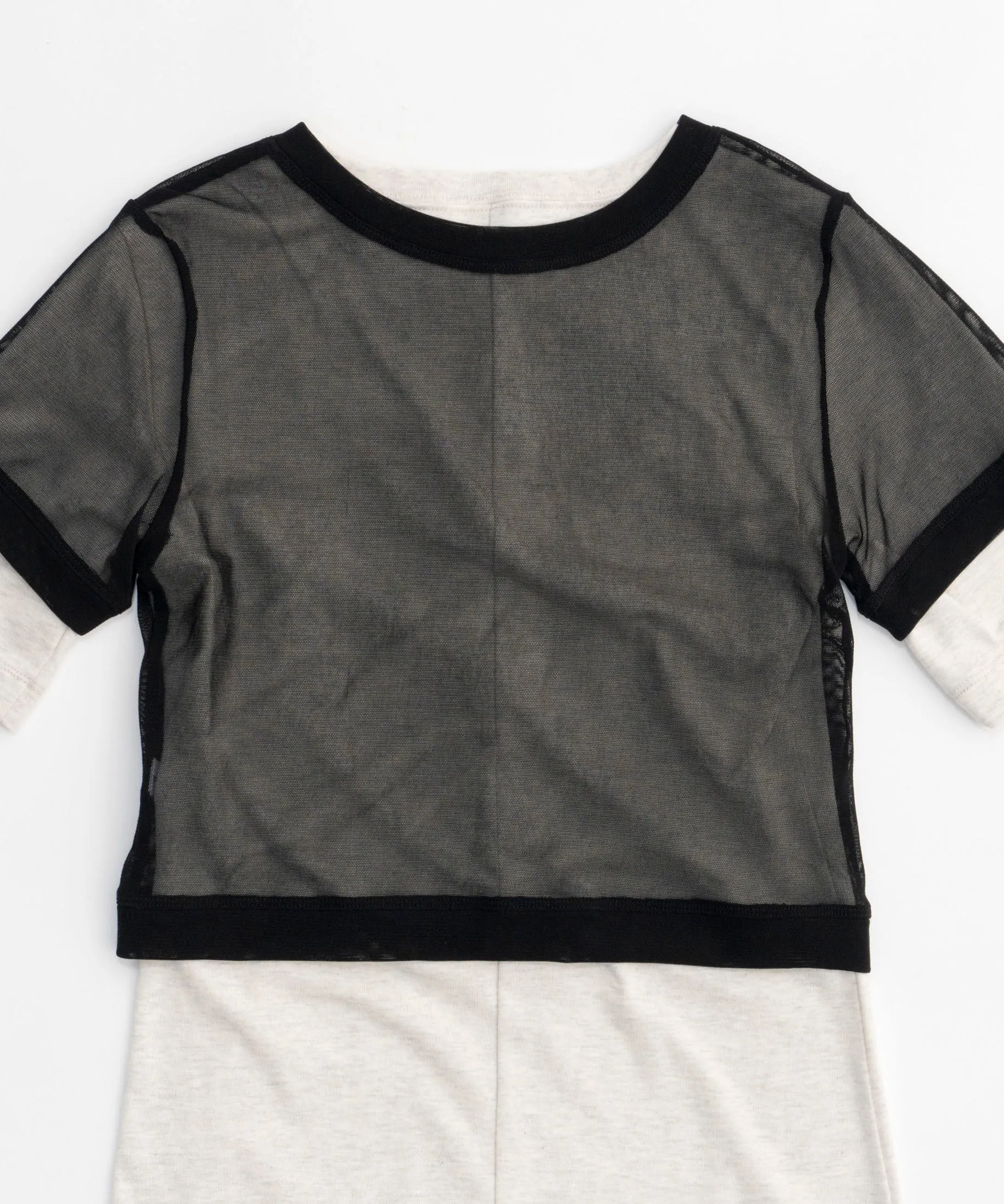 【SALE】Tulle Cardigan Layered T-shirt