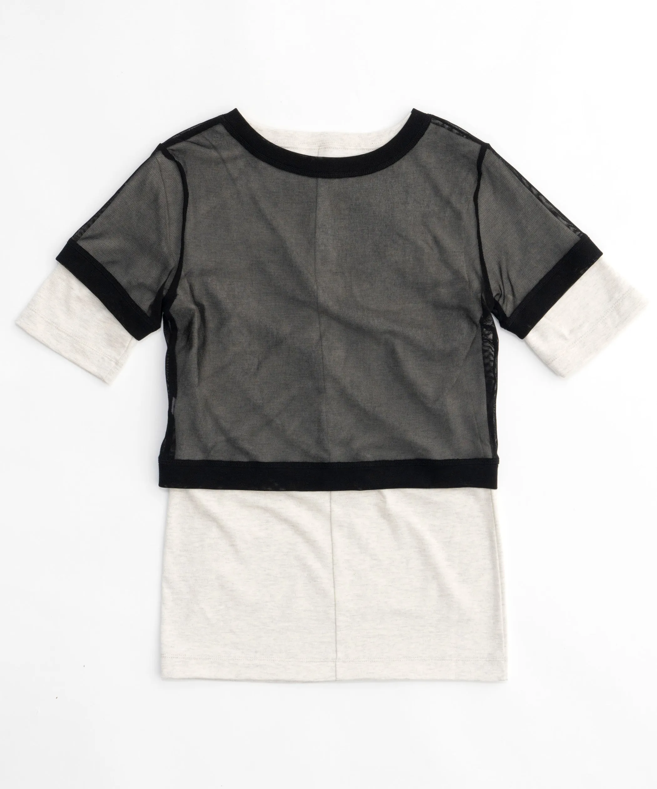 【SALE】Tulle Cardigan Layered T-shirt