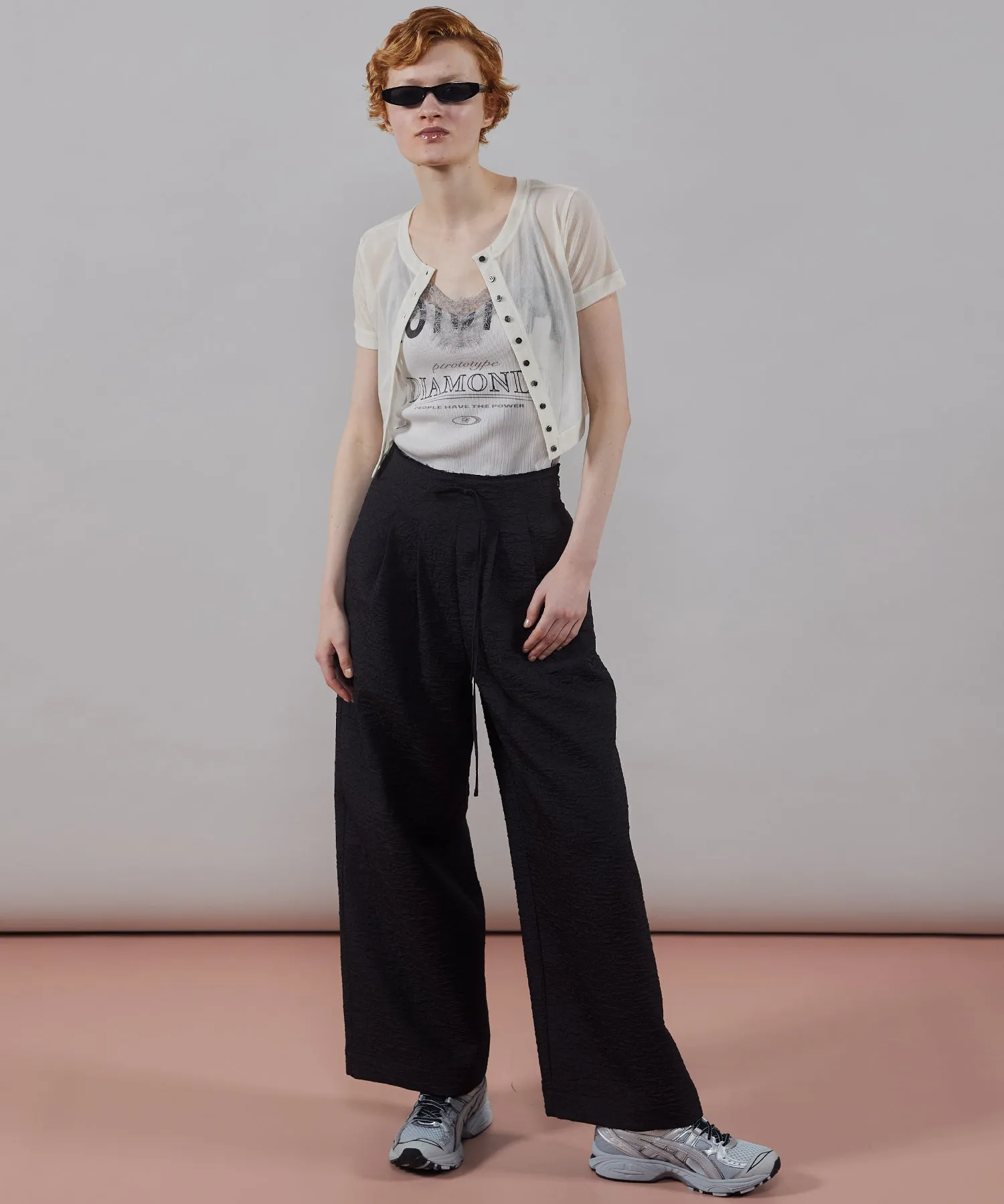 【SALE】Tulle Cardigan Layered T-shirt