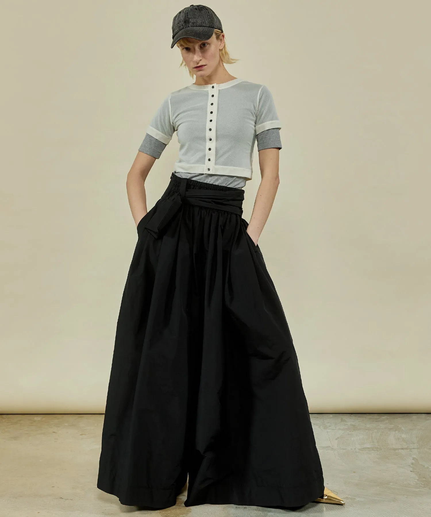 【SALE】Tulle Cardigan Layered T-shirt