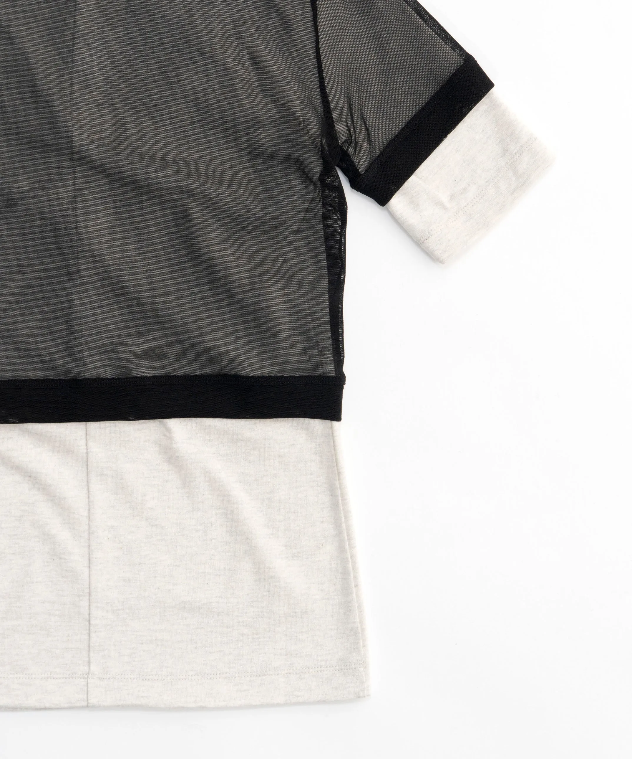 【SALE】Tulle Cardigan Layered T-shirt