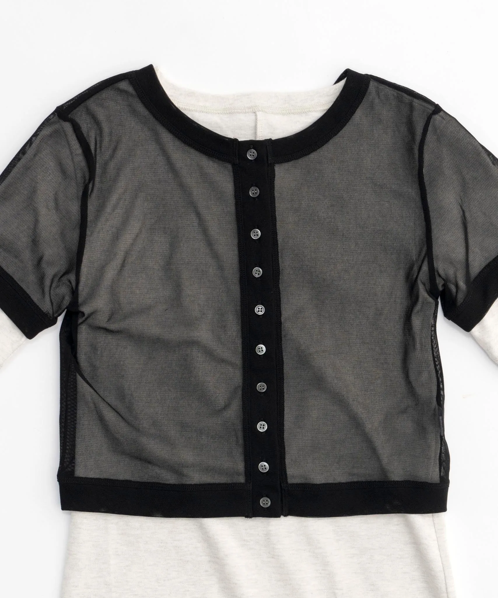【SALE】Tulle Cardigan Layered T-shirt