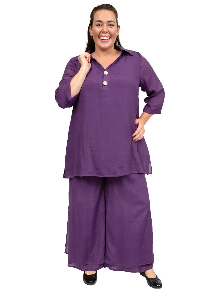 SAMPLE ONLY - Linen Oak Pants - Purple