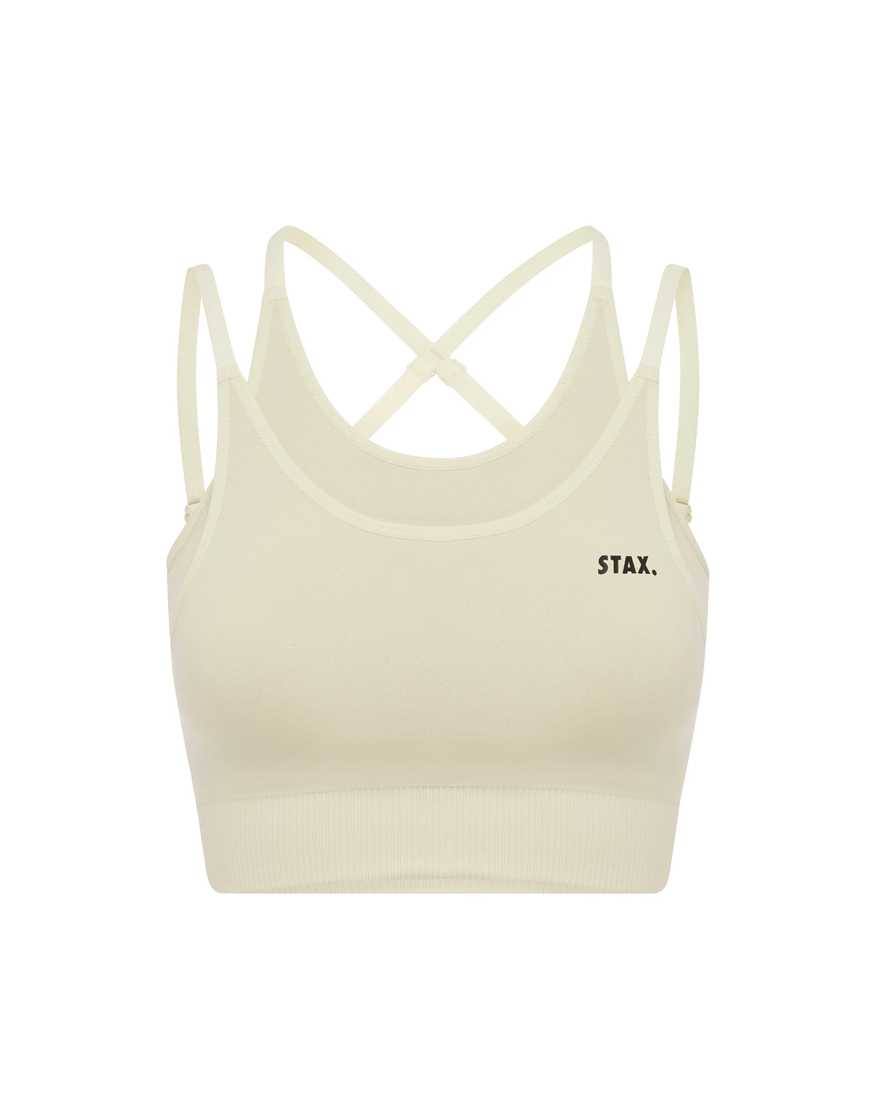 Seamless Kic Layered Crop - Cream