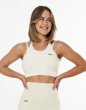 Seamless Kic Layered Crop - Cream