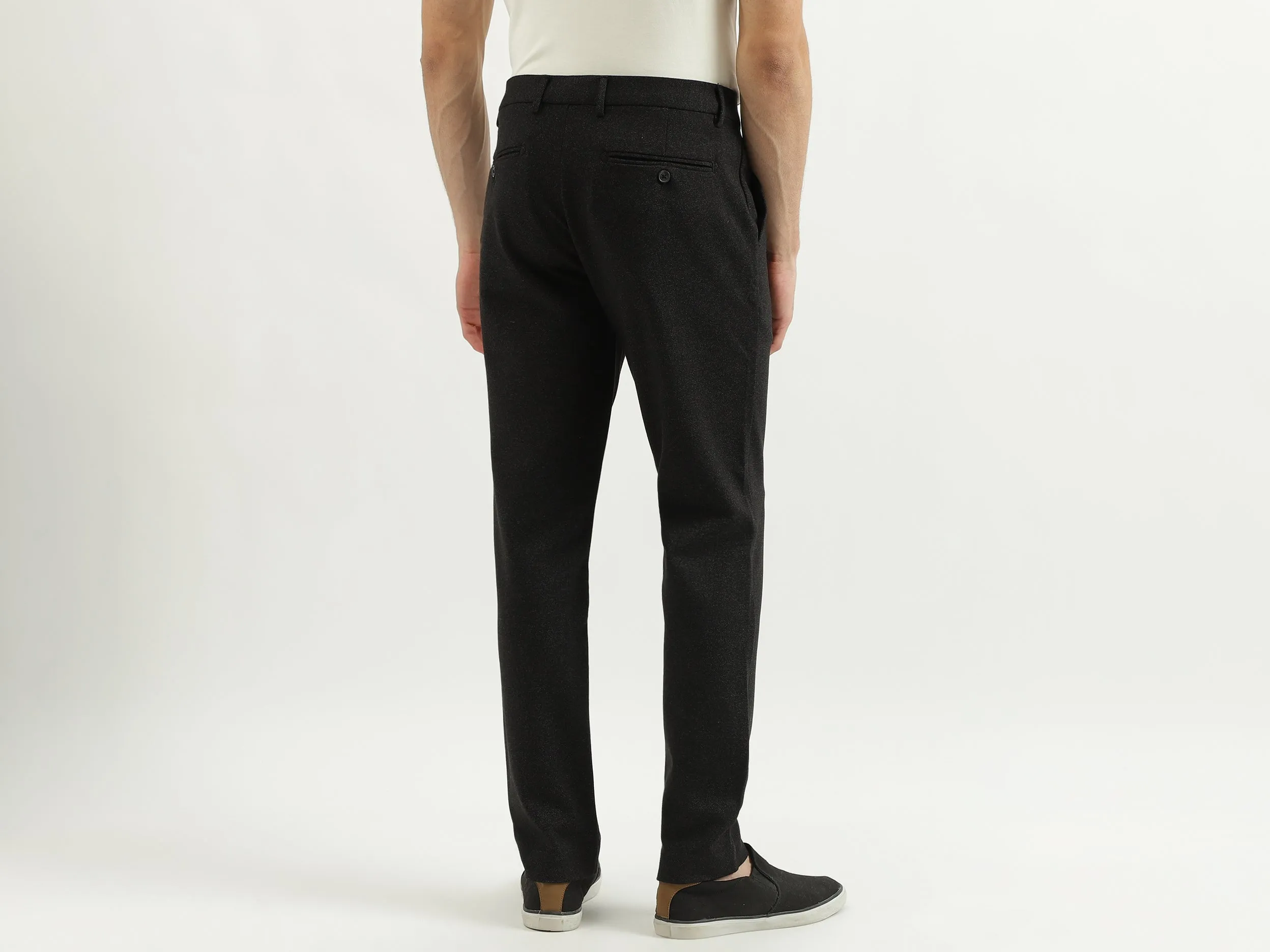 Self Design Slim Fit Trousers