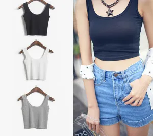 Sexy Crop Top Cropped Vintage Tops Tank Bustier Tanks Sleeveless Vest Women's Shirt Camisole 7 Colors