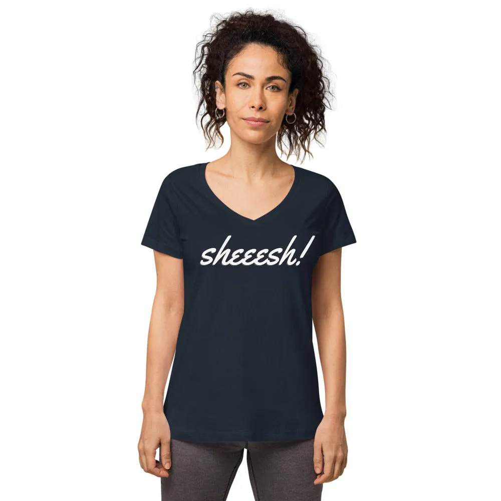 Sheeesh Women’s fitted v-neck t-shirt