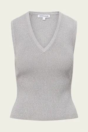 Sid Sleeveless Pullover Knit in Silver
