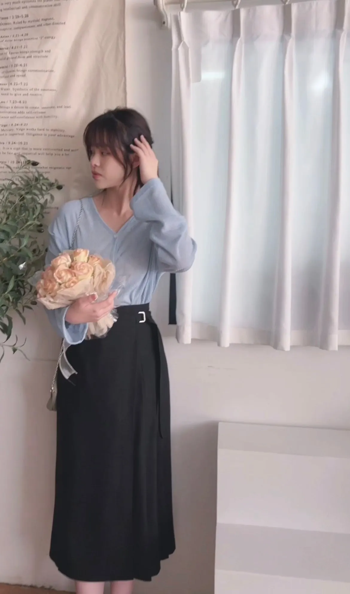 Side Pleated 側釦設計不規則半身裙, Skirt/ SK8797
