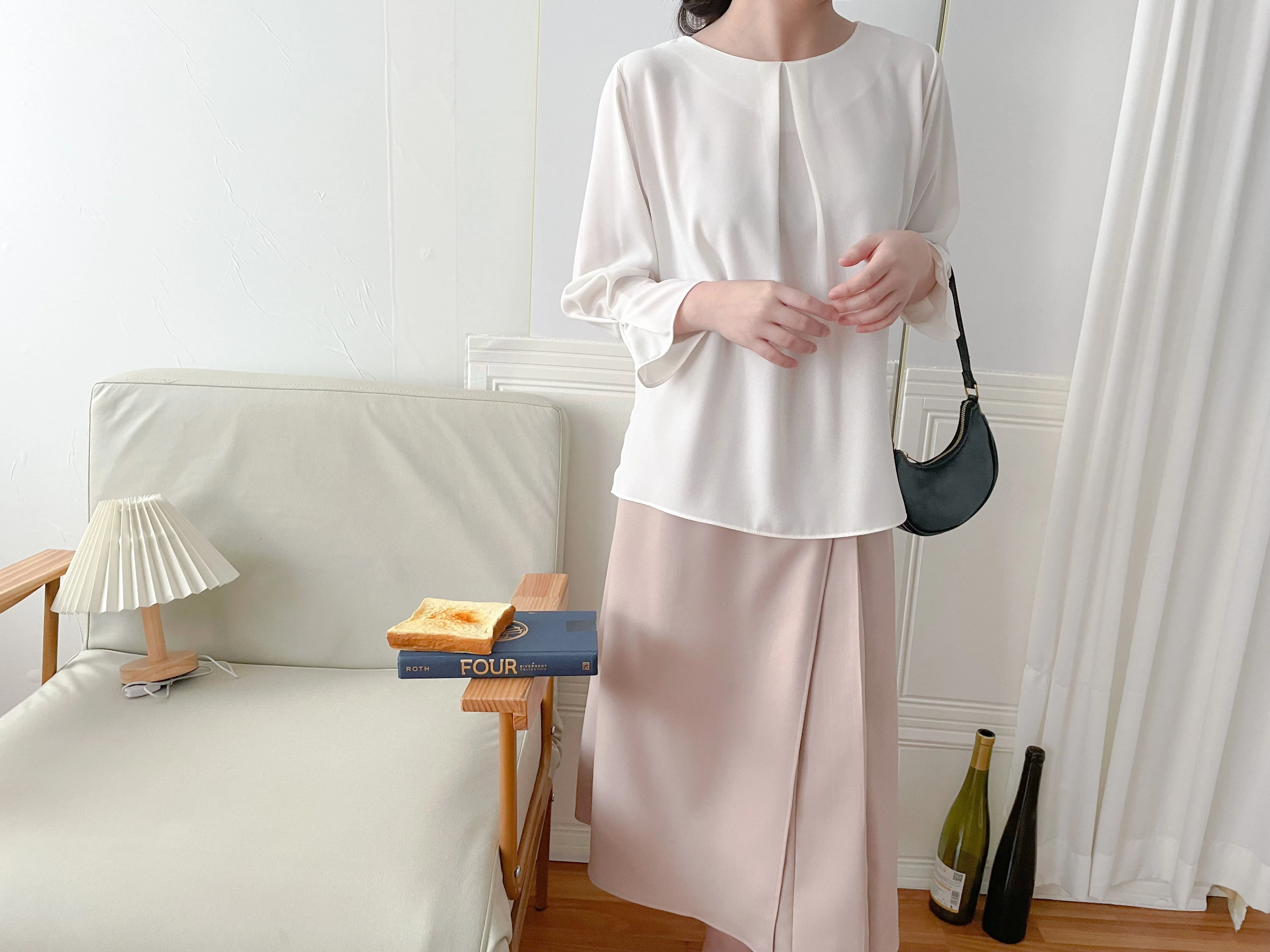 Side Pleated 側釦設計不規則半身裙, Skirt/ SK8797